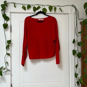 NWOT Twik boatneck sweater in coral/red